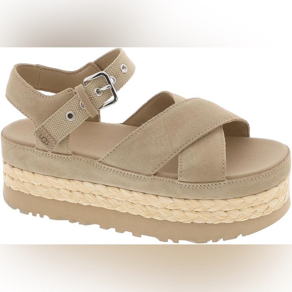UGG Cream Espadrille Platform Sandals